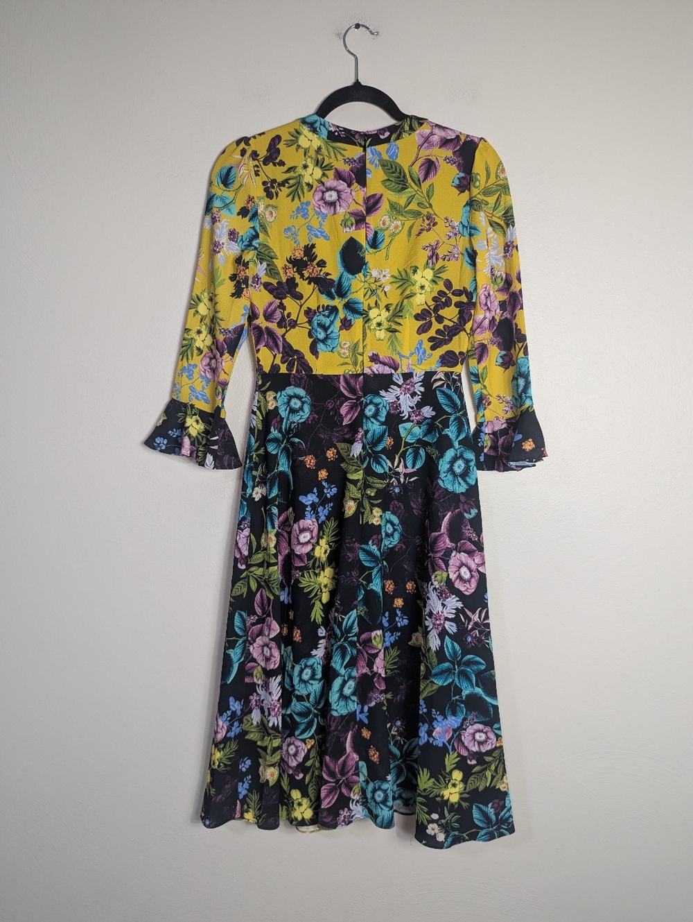 0 Eliza J Colorblock Floral Print Midi Dress - Picture 4 of 5